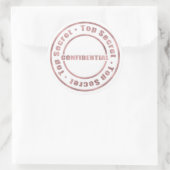 Sticker Rond Top Secret Rose Confidentiel Gold Modern Glam (Sac)