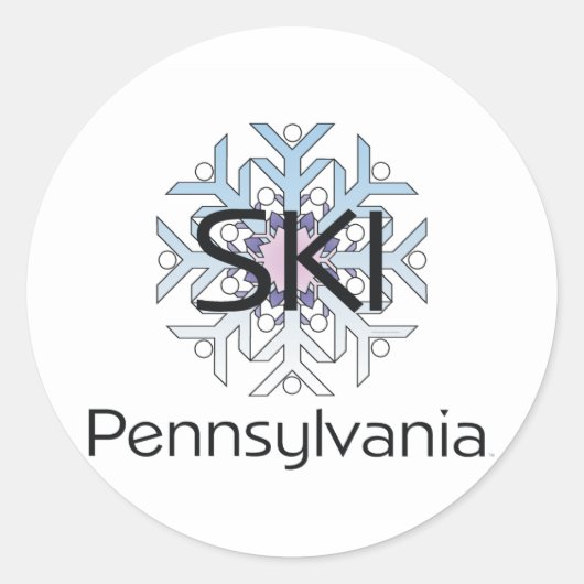 Sticker Rond TOP Ski Pennsylvanie (Devant)