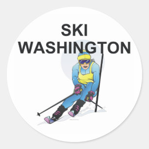 Sticker Rond TOP Ski Washington