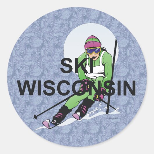 Sticker Rond TOP Ski Wisconsin (Devant)