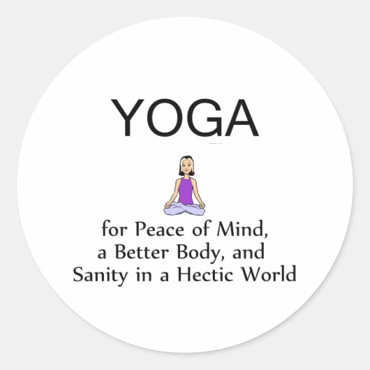 Sticker Rond TOP Yoga Slogan (Devant)