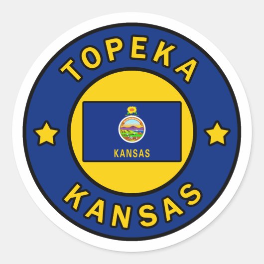 Sticker Rond Topeka Kansas (Devant)