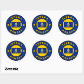 Sticker Rond Topeka Kansas (Feuille)
