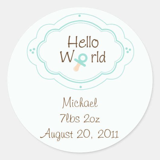 Sticker Rond Topers/Stickers Cupcake faire-part de naissance (Devant)