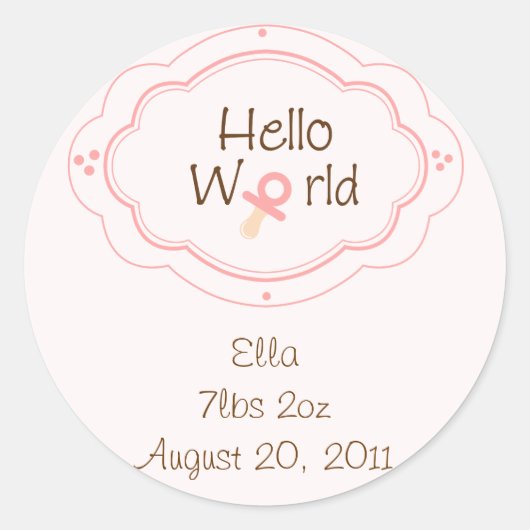 Sticker Rond Topers/Stickers Cupcake faire-part de naissance (Devant)