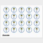 Sticker Rond Topiaire Citron Chinoiserie (Feuille)