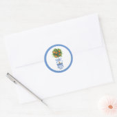 Sticker Rond Topiaire Citron Chinoiserie (Enveloppe)