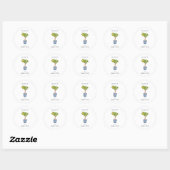 Sticker Rond Topiaire de citronier Merci Mariage  (Feuille)