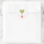 Sticker Rond Topiaire du coeur avec des roses blanches (Sac)