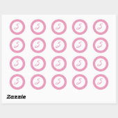 Sticker Rond Topp à pois rose (Feuille)