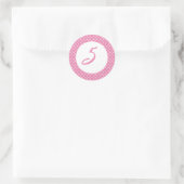 Sticker Rond Topp à pois rose (Sac)
