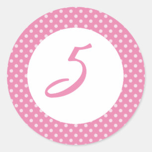 Sticker Rond Topp à pois rose