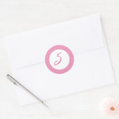 Sticker Rond Topp à pois rose (Enveloppe)