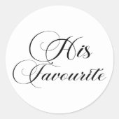 Sticker Rond Topp de gâteau Mariage de script moderne pour lui (Devant)