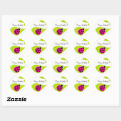 Sticker Rond Toppers de cupcake rose Ladybug (Feuille)