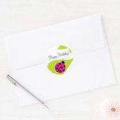 Sticker Rond Toppers de cupcake rose Ladybug (Enveloppe)