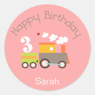 Sticker Rond Toppers/Stickers Cupcake 3e anniversaire (fille)