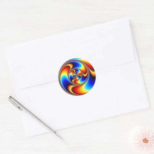 Sticker Rond Tordu - Fractal (Enveloppe)