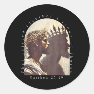 Sticker Rond Tordus ensemble une couronne d'épines Matthieu 27_