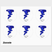 Sticker Rond Tornade bleue (Feuille)