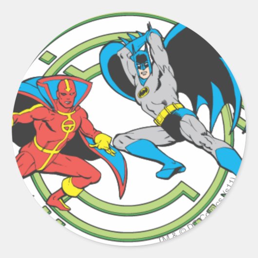 Sticker Rond Tornade rouge + Batman (Devant)
