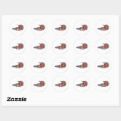Sticker Rond Tornade Rouge En Mouvement Vent (Feuille)