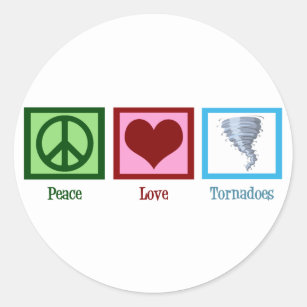 Sticker Rond Tornades d'amour de paix
