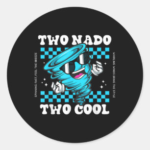 Sticker Rond Tornado Deux Anniversaire Garçon Deux Anniversaire