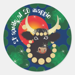 Sticker Rond Toro 21 aprile al 20 maggio Etichetta