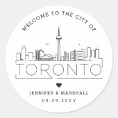 Sticker Rond Toronto City Skyline | Accueil Mariage (Devant)