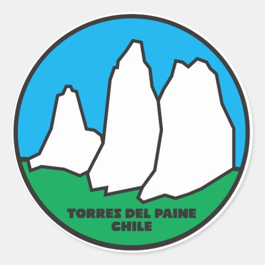Sticker Rond Torres del Paine (Devant)