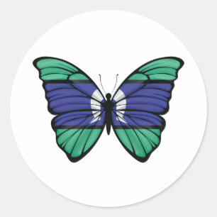 Sticker Rond Torres Strait Islands Butterfly Classic Round Sti