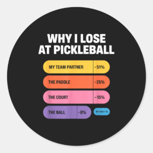 Sticker Rond Tort de partenaire d'équipe raquette de pickleball