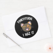 Sticker Rond Tortitude - J'Haz It Funny Tortie Amoureux des cha (Enveloppe)