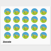 Sticker Rond Tortue (Feuille)