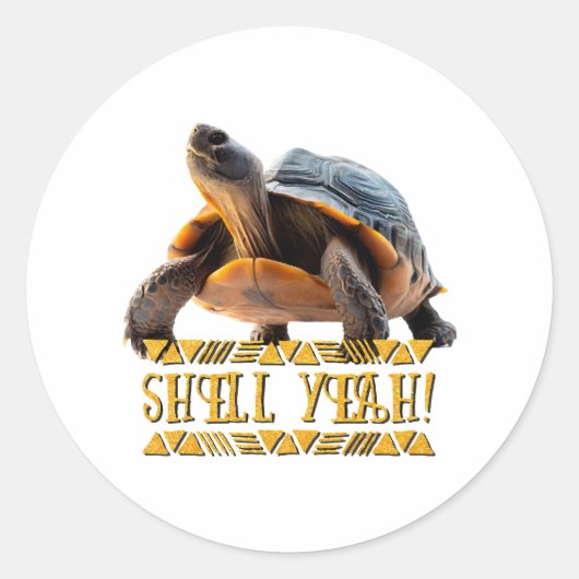 Sticker Rond Tortue 001 Shell Ouais ! (Devant)