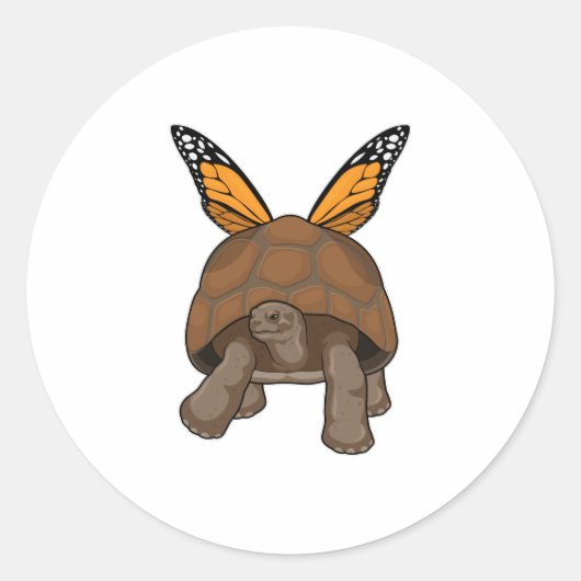 Sticker Rond Tortue aux couleurs arc-en-ciel (Devant)