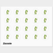 Sticker Rond Tortue aux échecs avec pièce d'échecs Pion (Feuille)