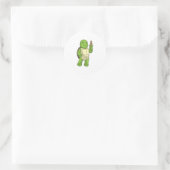 Sticker Rond Tortue aux échecs avec pièce d'échecs Pion (Sac)