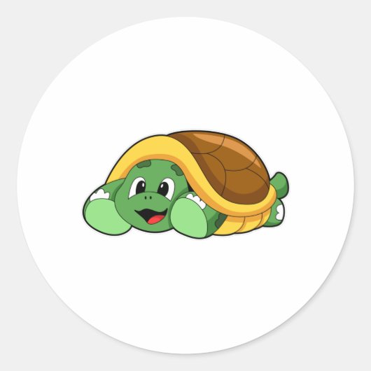 Sticker Rond Tortue avec coquille comme couverture (Devant)