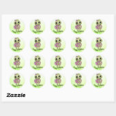 Sticker Rond Tortue avec fleur (Feuille)