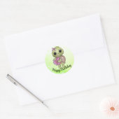 Sticker Rond Tortue avec fleur (Enveloppe)