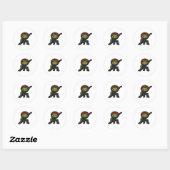 Sticker Rond Tortue avec Shell comme Ninja (Feuille)