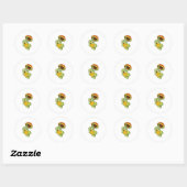 Sticker Rond Tortue avec Shell en tant que Skydiver (Feuille)
