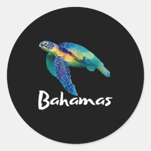 Sticker Rond Tortue bahamas souvenir_bahamas