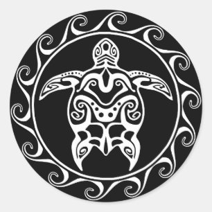 Sticker Rond Tortue blanche