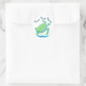 Sticker Rond Tortue bleue et verte (Sac)