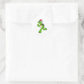 Sticker Rond Tortue comme coureur avec Casquette (Sac)