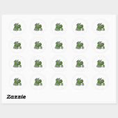Sticker Rond Tortue comme robot avec canons (Feuille)