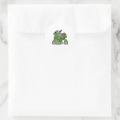Sticker Rond Tortue comme robot avec canons (Sac)